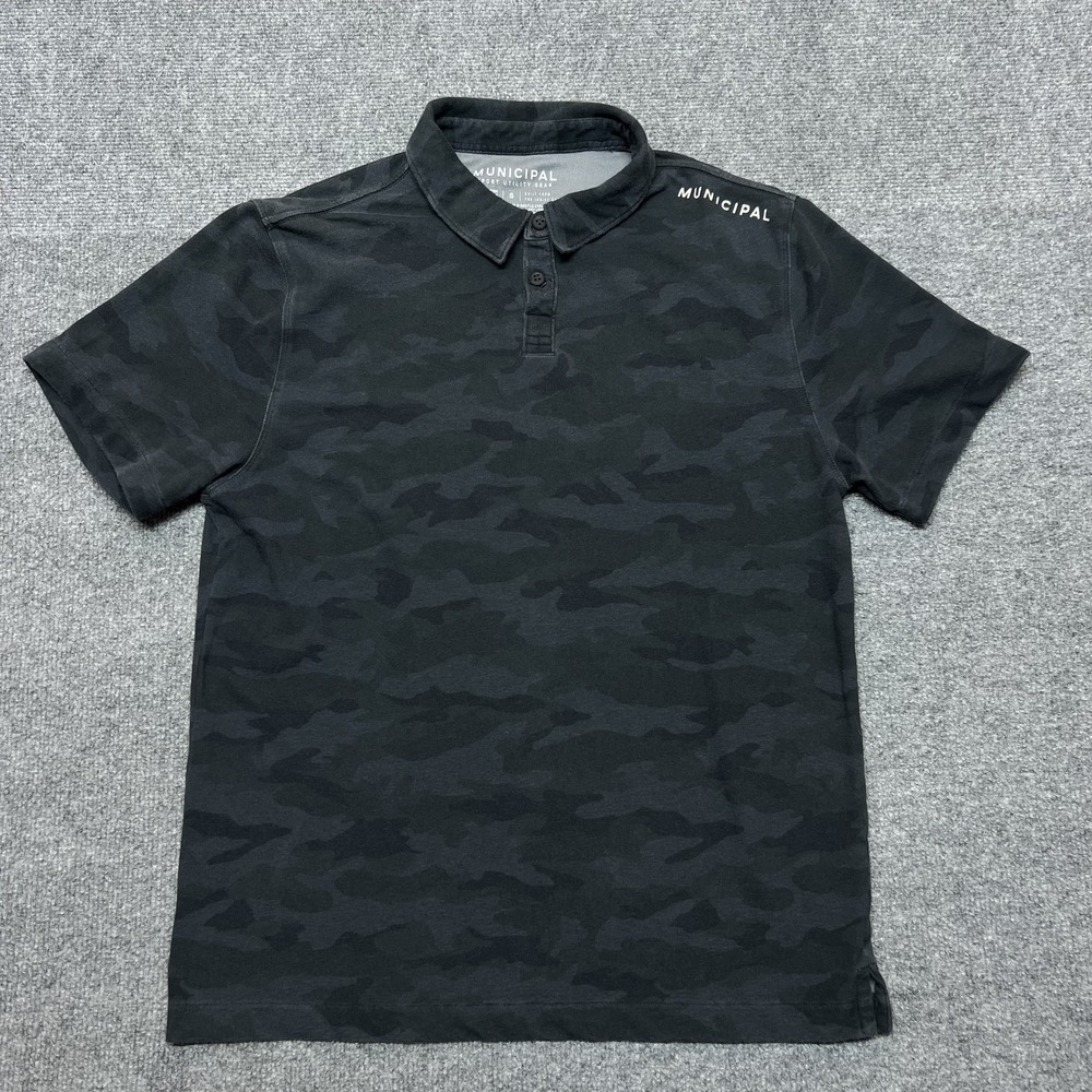 Municipal Polo Shirt Mens Small Gray Camo Sport Utility Gear Stretch Performance